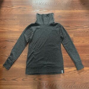 KAVU Sweetie Sweater Women's Pullover Cowl Neck Turtleneck, Charcoal, size Large